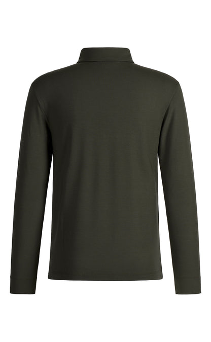 Polo langarm aus Viskose Premium Jersey