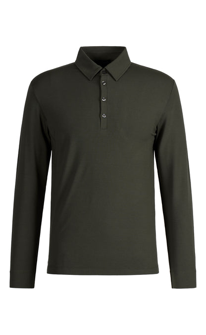 Polo langarm aus Viskose Premium Jersey