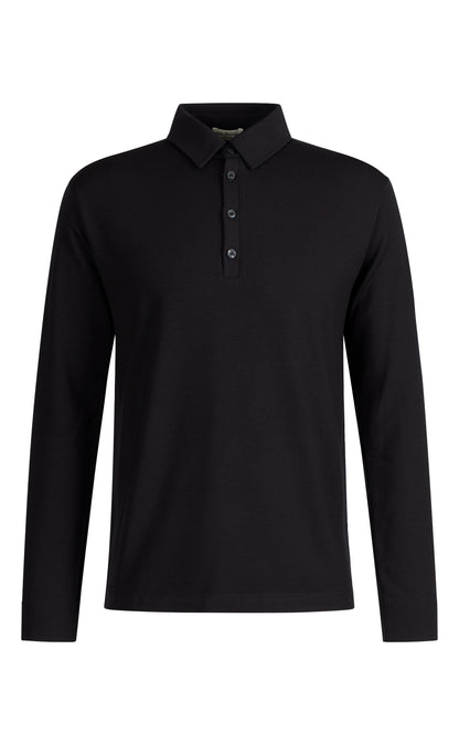 Polo langarm aus Viskose Premium Jersey