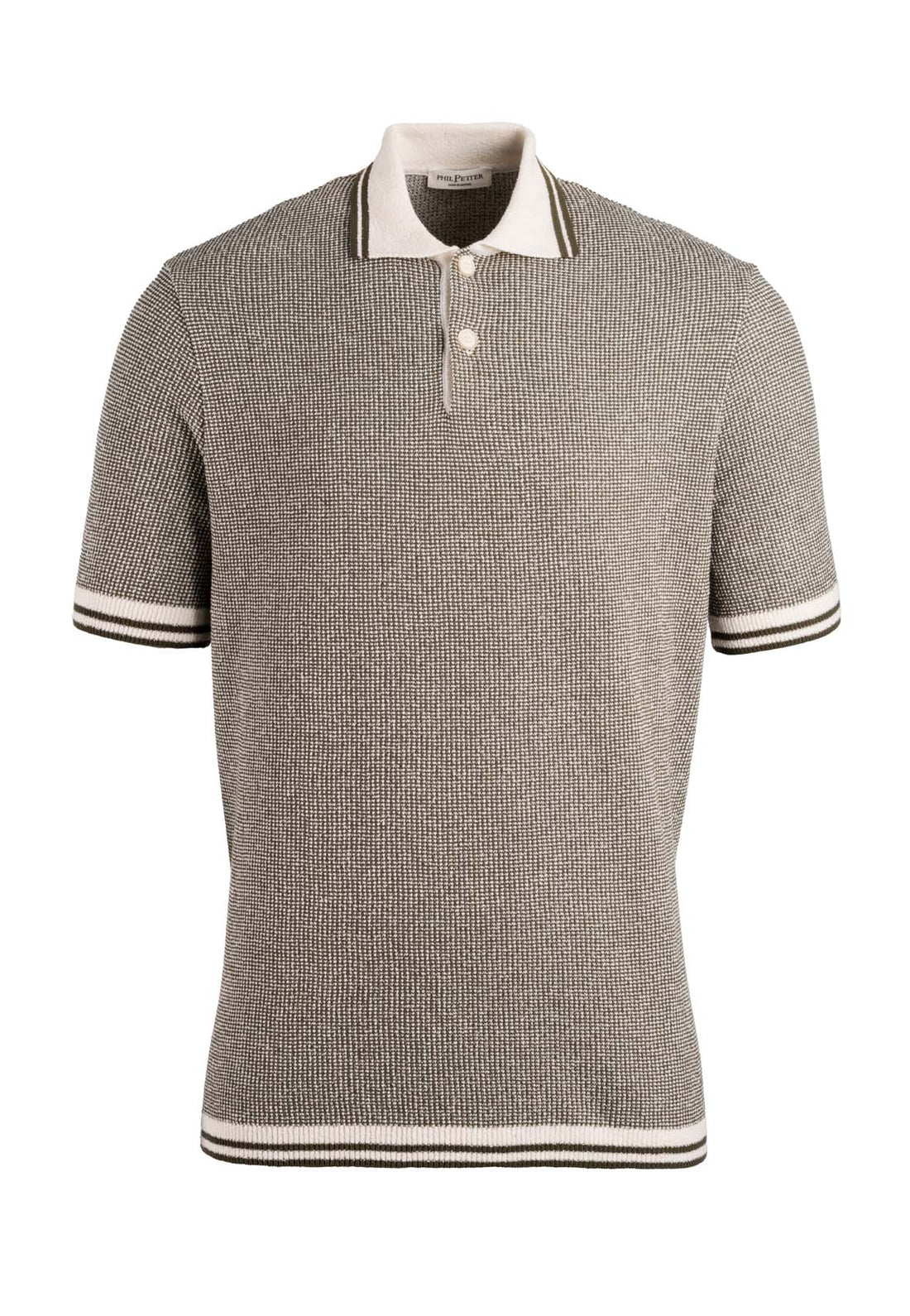 Polo-Shirt in Piqué-Strick aus Baumwoll-Bouclé, kurzarm, Regular Fit