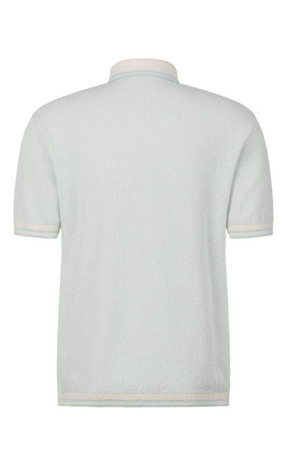 Polo-Shirt in Piqué-Strick aus Baumwoll-Bouclé, kurzarm, Regular Fit