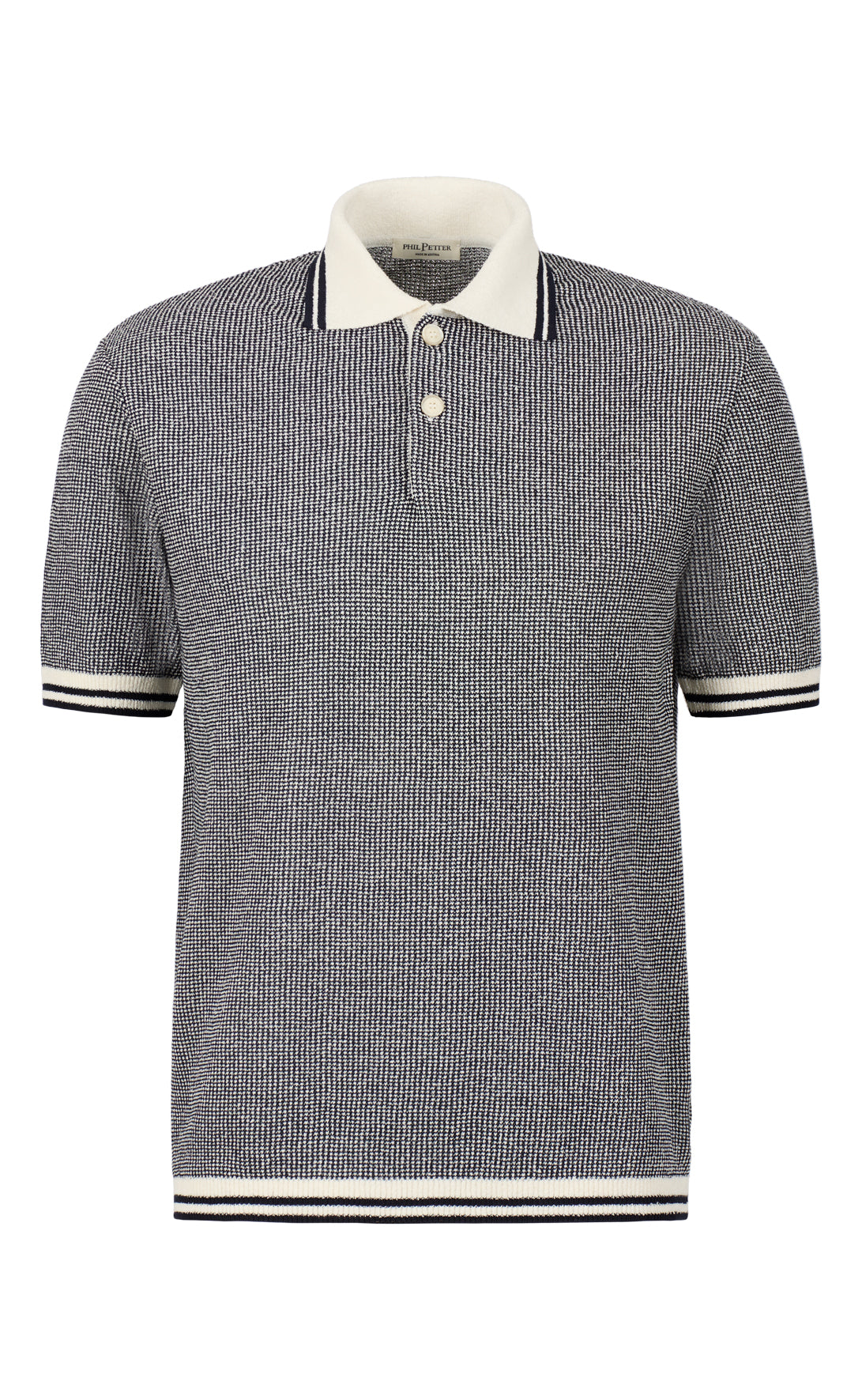 Polo-Shirt in Piqué-Strick aus Baumwoll-Bouclé, kurzarm, Regular Fit