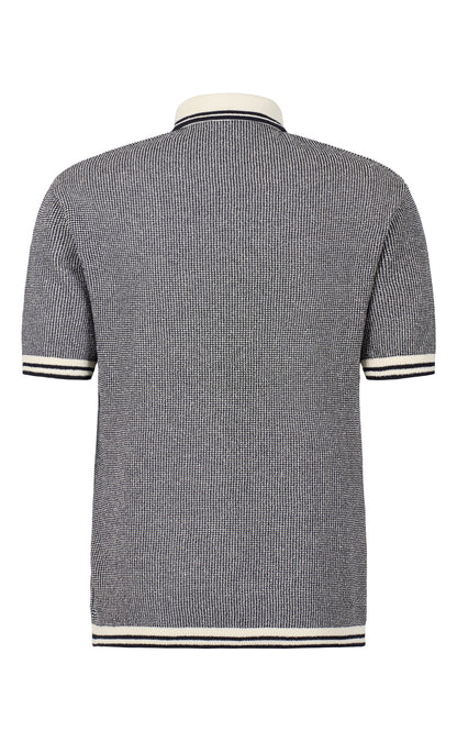 Polo-Shirt in Piqué-Strick aus Baumwoll-Bouclé, kurzarm, Regular Fit
