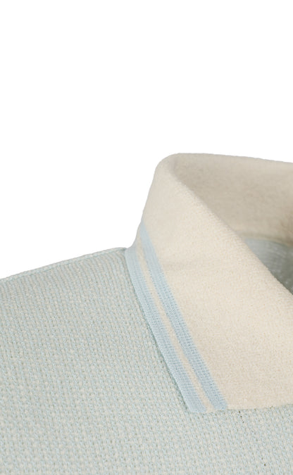 Polo-Shirt in Piqué-Strick aus Baumwoll-Bouclé, kurzarm, Regular Fit