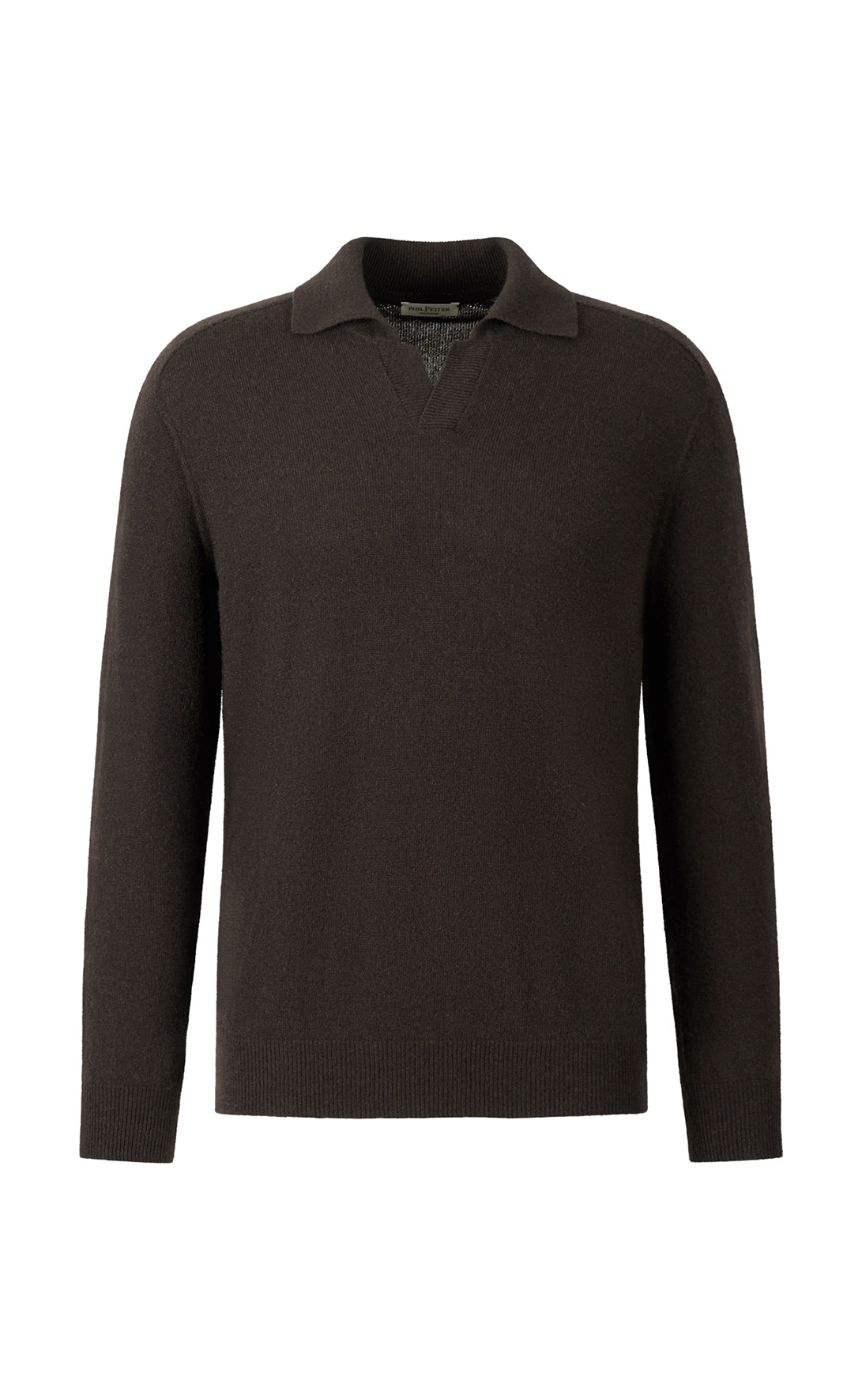 Supersoftes Langarm-Polo ohne Nähte aus langlebigem Kaschmirmix, relaxed fit