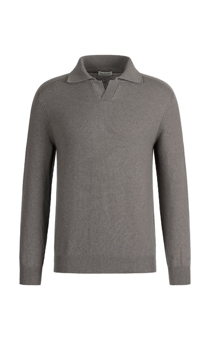 Supersoftes Langarm-Polo ohne Nähte aus langlebigem Kaschmirmix, relaxed fit