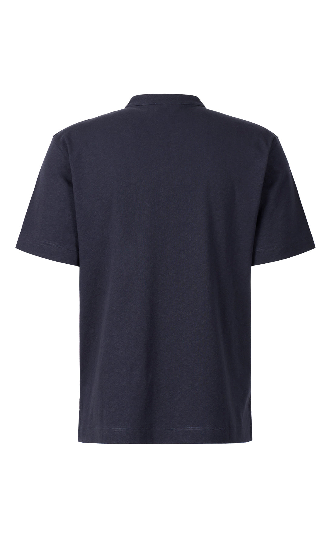 Serafino Shirt aus kühlender Baumwoll-Leinen Mischung, legere Passform