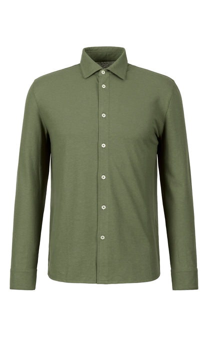 Hemd aus feinem Baumwoll-Crêpe-Jersey, Regular Fit