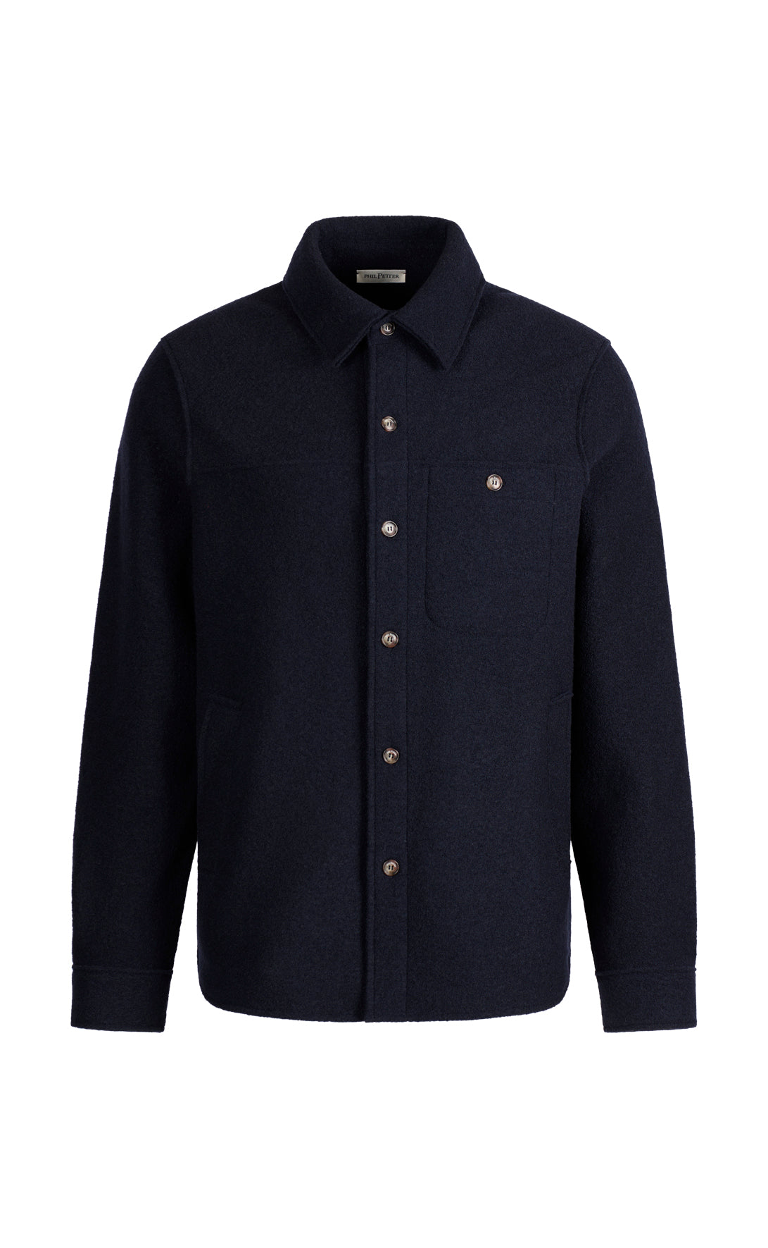 Outdoor-Overshirt aus reinem Merino-Wollwalk, relaxed fit