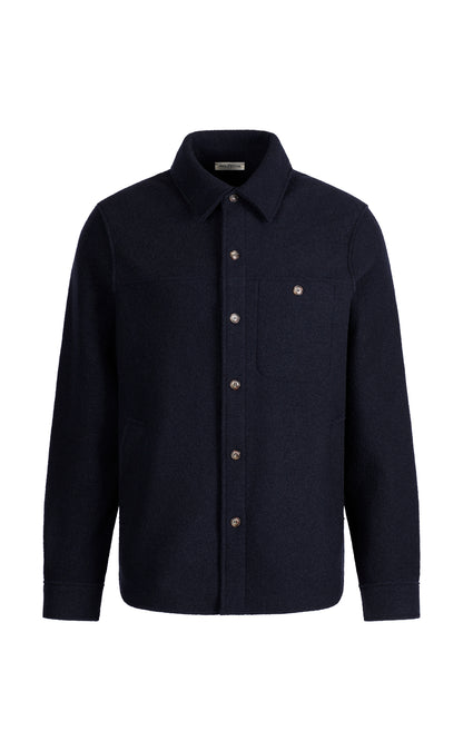 Outdoor-Overshirt aus reinem Merino-Wollwalk, relaxed fit