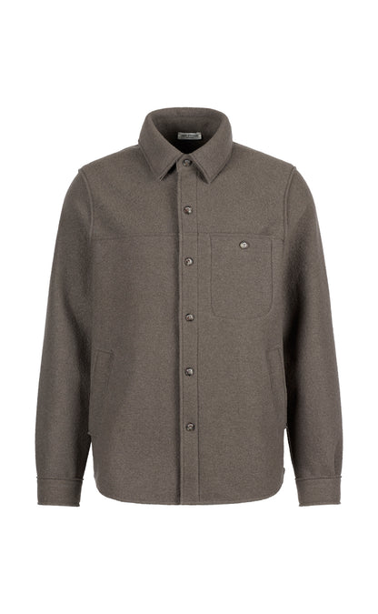 Outdoor-Overshirt aus reinem Merino-Wollwalk, relaxed fit