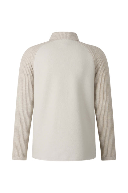 Charakterstarkes Overshirt aus Walk und Rippenstrick, relaxed fit