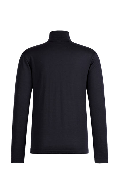 Edel und ultrasoft: Rollkragenpullover aus feinster Merinowolle-Seide-Mischung, regular fit