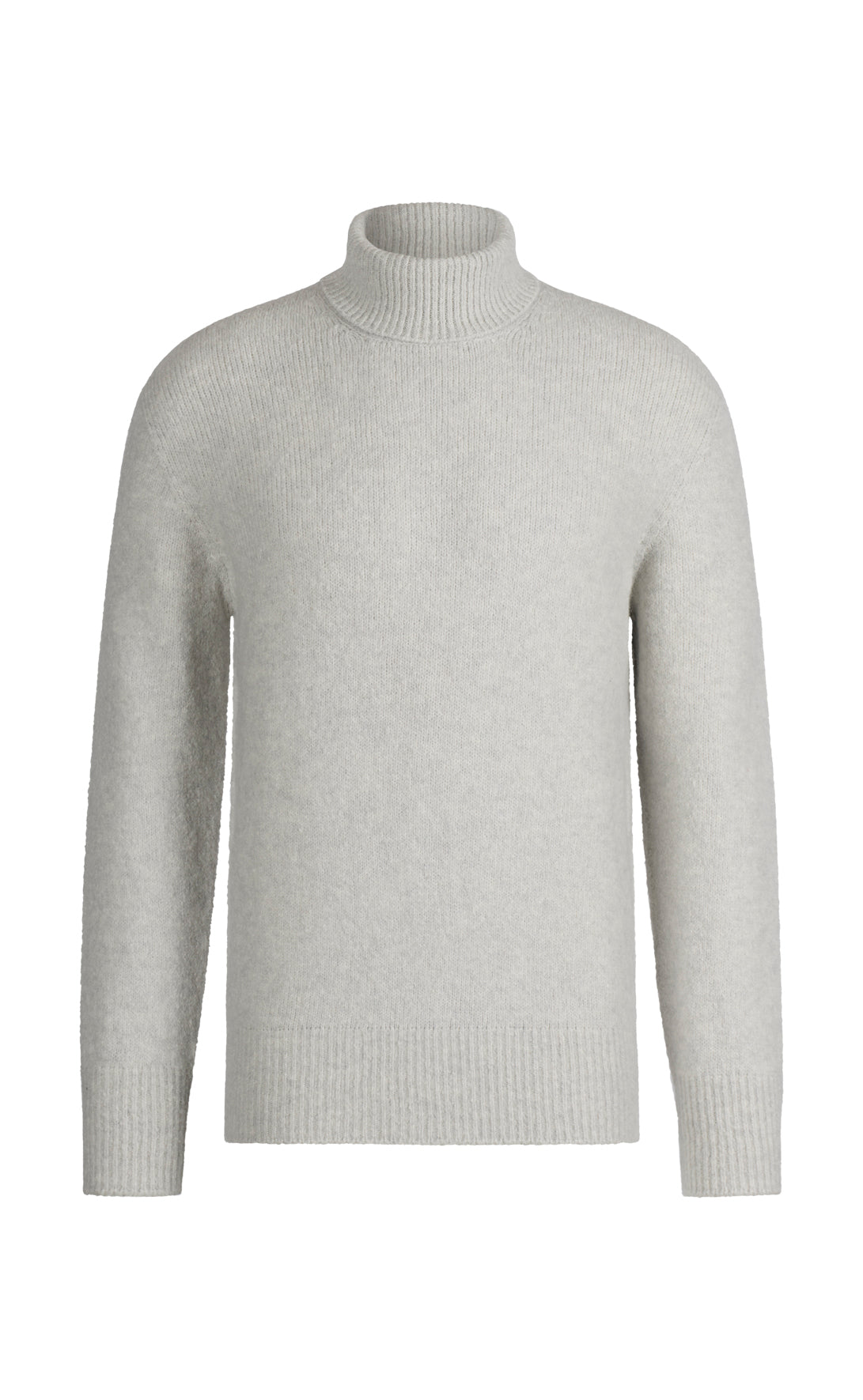Seamless gestrickter Rollkragen-Pullover aus supersoftem Tweedgarn, relaxed fit
