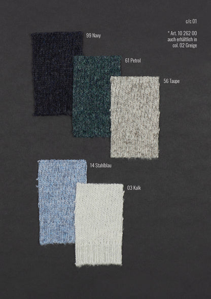 Seamless gestrickter Rollkragen-Pullover aus supersoftem Tweedgarn, relaxed fit