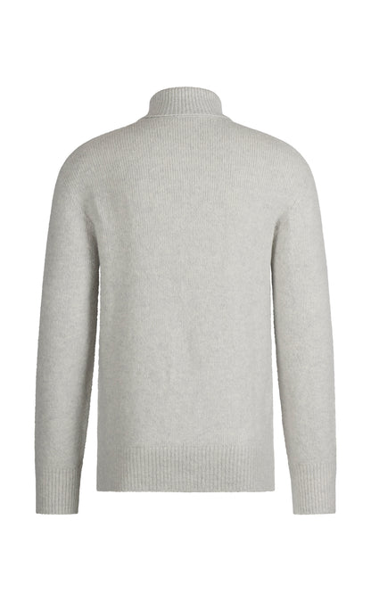 Seamless gestrickter Rollkragen-Pullover aus supersoftem Tweedgarn, relaxed fit