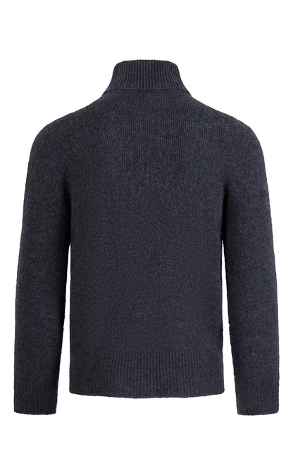 Seamless gestrickter Rollkragen-Pullover aus supersoftem Tweedgarn, relaxed fit