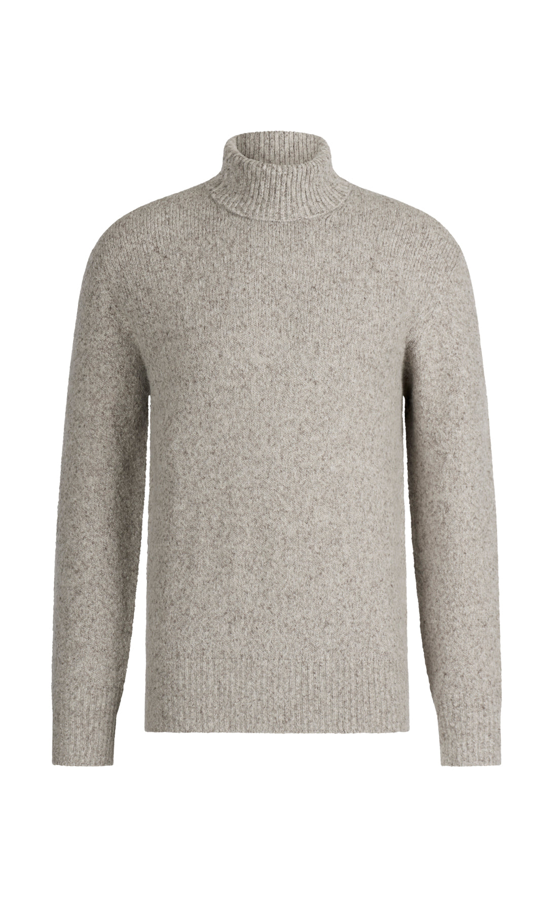 Seamless gestrickter Rollkragen-Pullover aus supersoftem Tweedgarn, relaxed fit