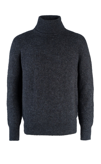 Seamless gestrickter Rollkragen-Pullover aus supersoftem Tweedgarn, relaxed fit