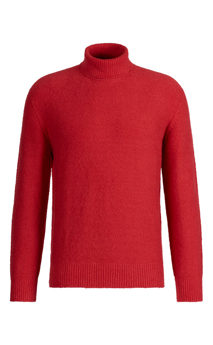 Nahtfreier Rollkragen-Pullover aus hautfreundlicher Winterbaumwolle, relaxed fit