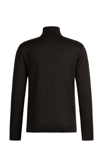 Edel und ultrasoft: Rollkragenpullover aus feinster Merinowolle-Seide-Mischung, regular fit