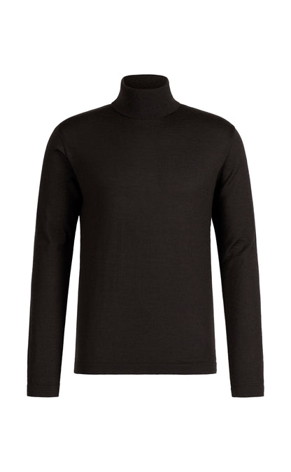 Edel und ultrasoft: Rollkragenpullover aus feinster Merinowolle-Seide-Mischung, regular fit