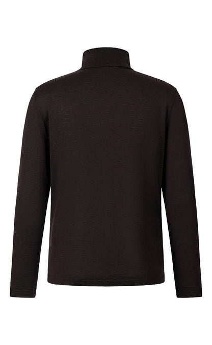 Edel und ultrasoft: Rollkragenpullover aus feinster Merinowolle-Seide-Mischung, regular fit