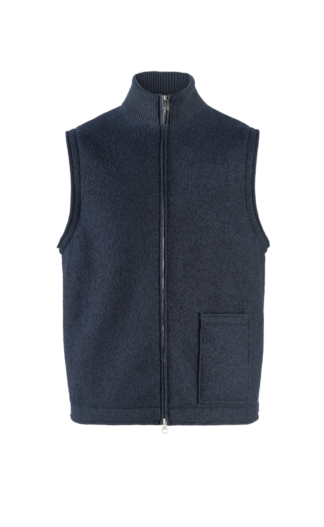 Zippgilet aus 100% gewalkter Merinowolle, relaxed fit
