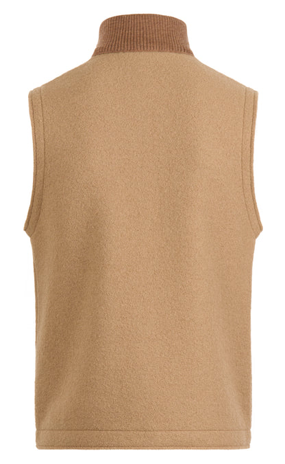 Zippgilet aus 100% gewalkter Merinowolle,  relaxed fit