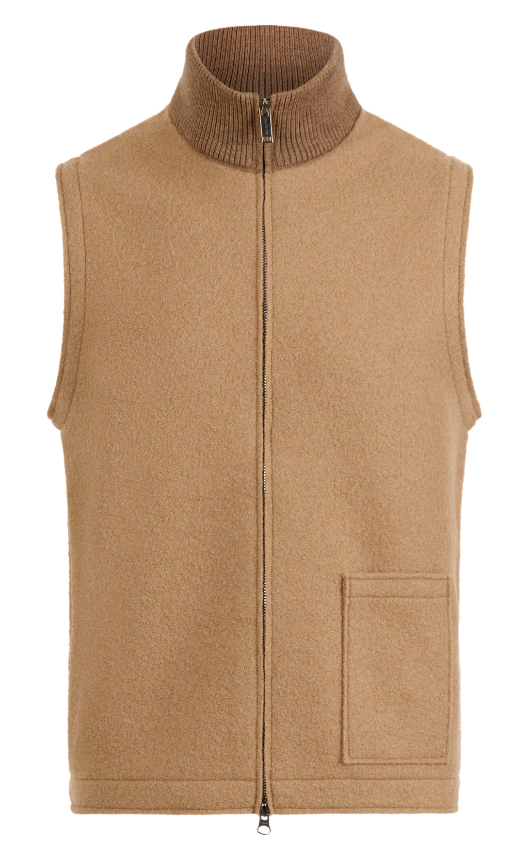 Zippgilet aus 100% gewalkter Merinowolle,  relaxed fit