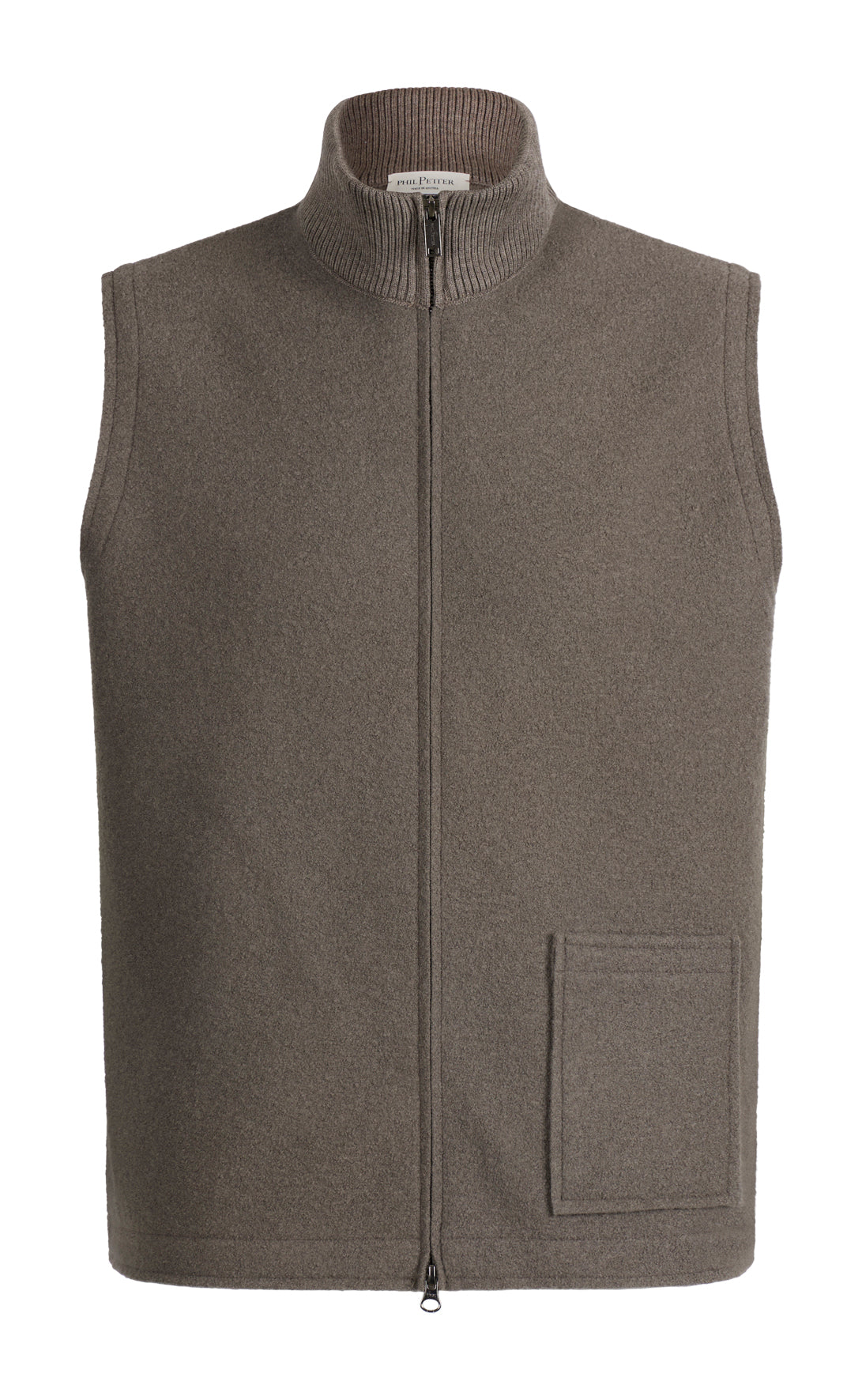 Zippgilet aus reinem Outdoor-Merino-Wollwalk, relaxed fit