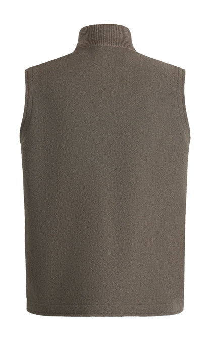 Zippgilet aus reinem Outdoor-Merino-Wollwalk, relaxed fit