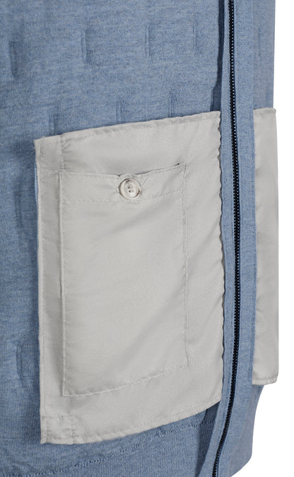 Innovative Zippgilet in Steppoptik aus feinster Merinowolle, relaxed fit