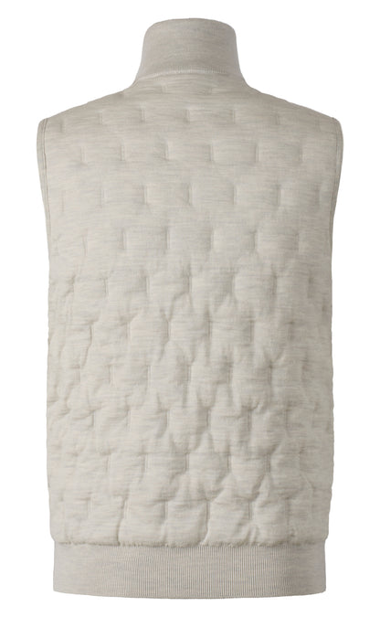 Innovative Zippgilet in Steppoptik aus feinster Merinowolle, relaxed fit