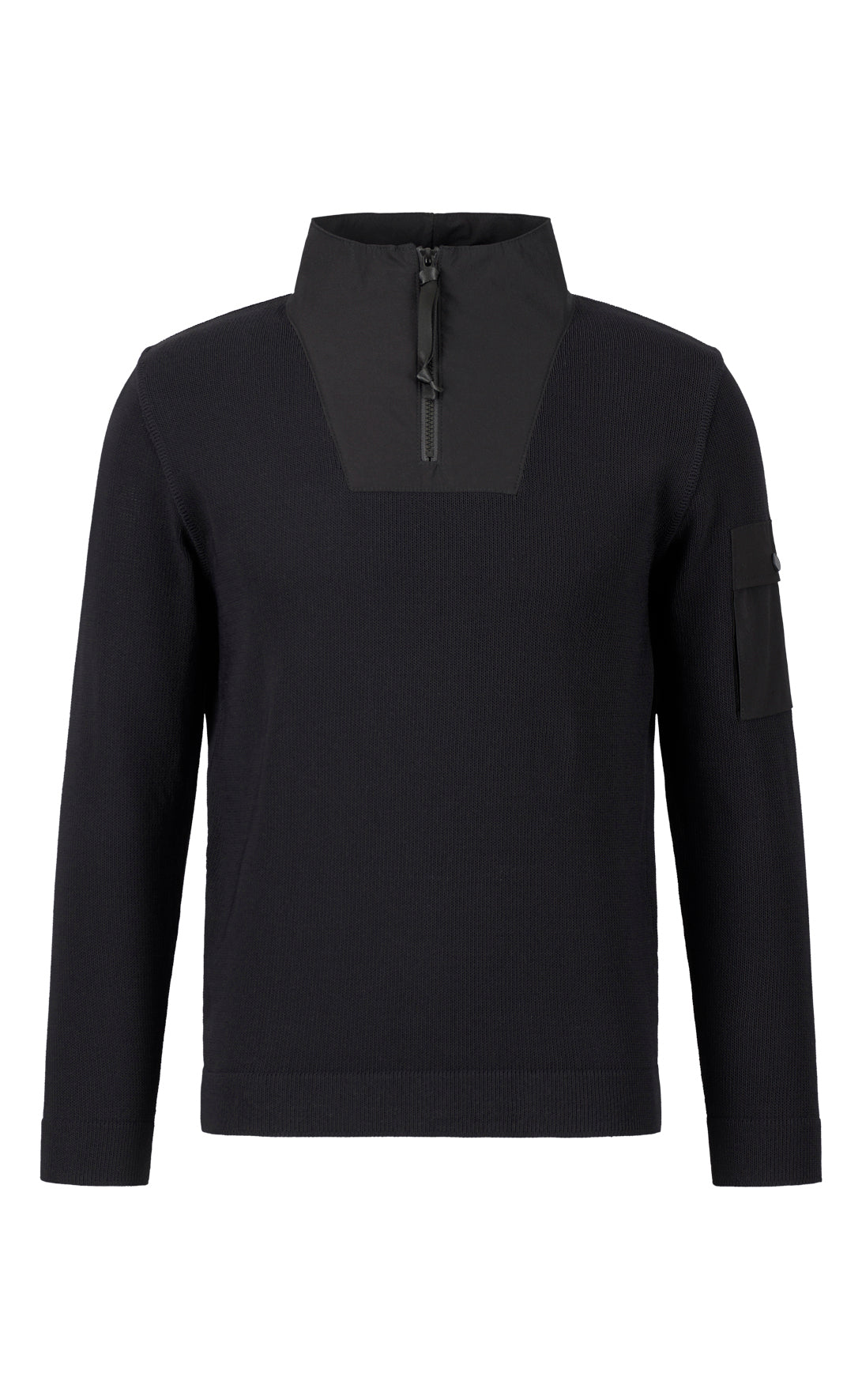 Hybrid-Zipptroyer aus technischem Baumwoll-Effektgarn, Relaxed Fit