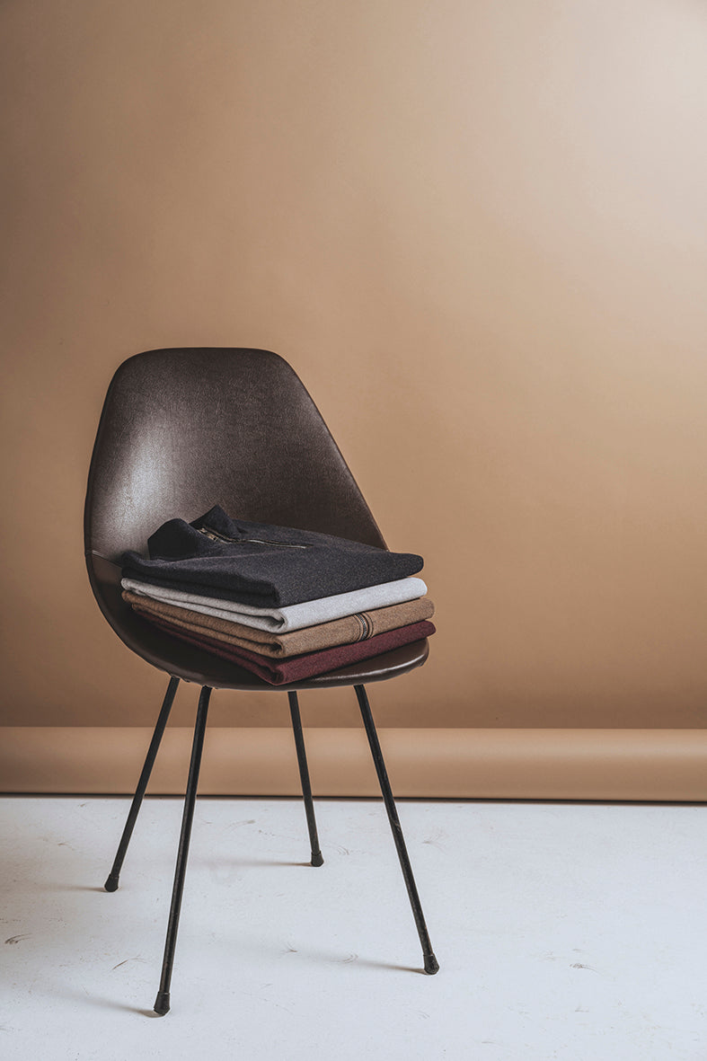 Supersofter Doubleface-Zipptroyer: außen Merino, innen Baumwolle, relaxed fit