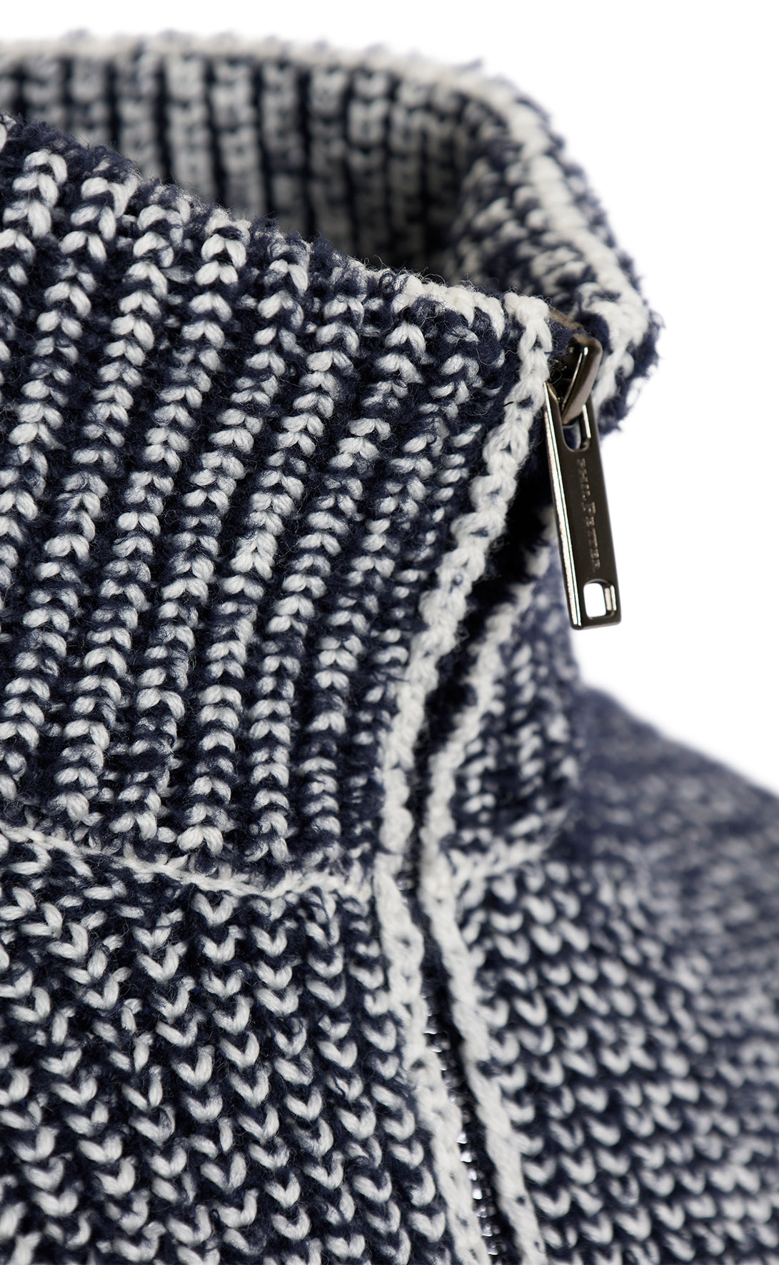 Zipptroyer in 2-färbiger Perlfangstruktur aus Merinowolle, relaxed fit