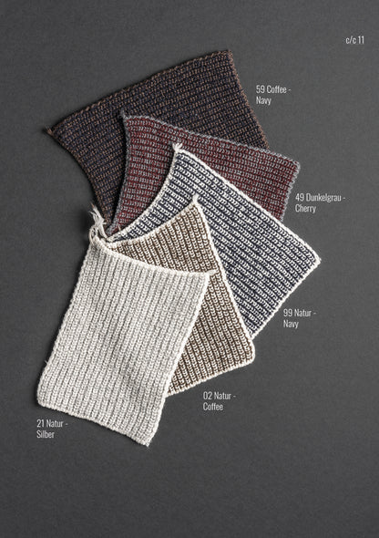 Zipptroyer in 2-färbiger Perlfangstruktur aus Merinowolle, relaxed fit