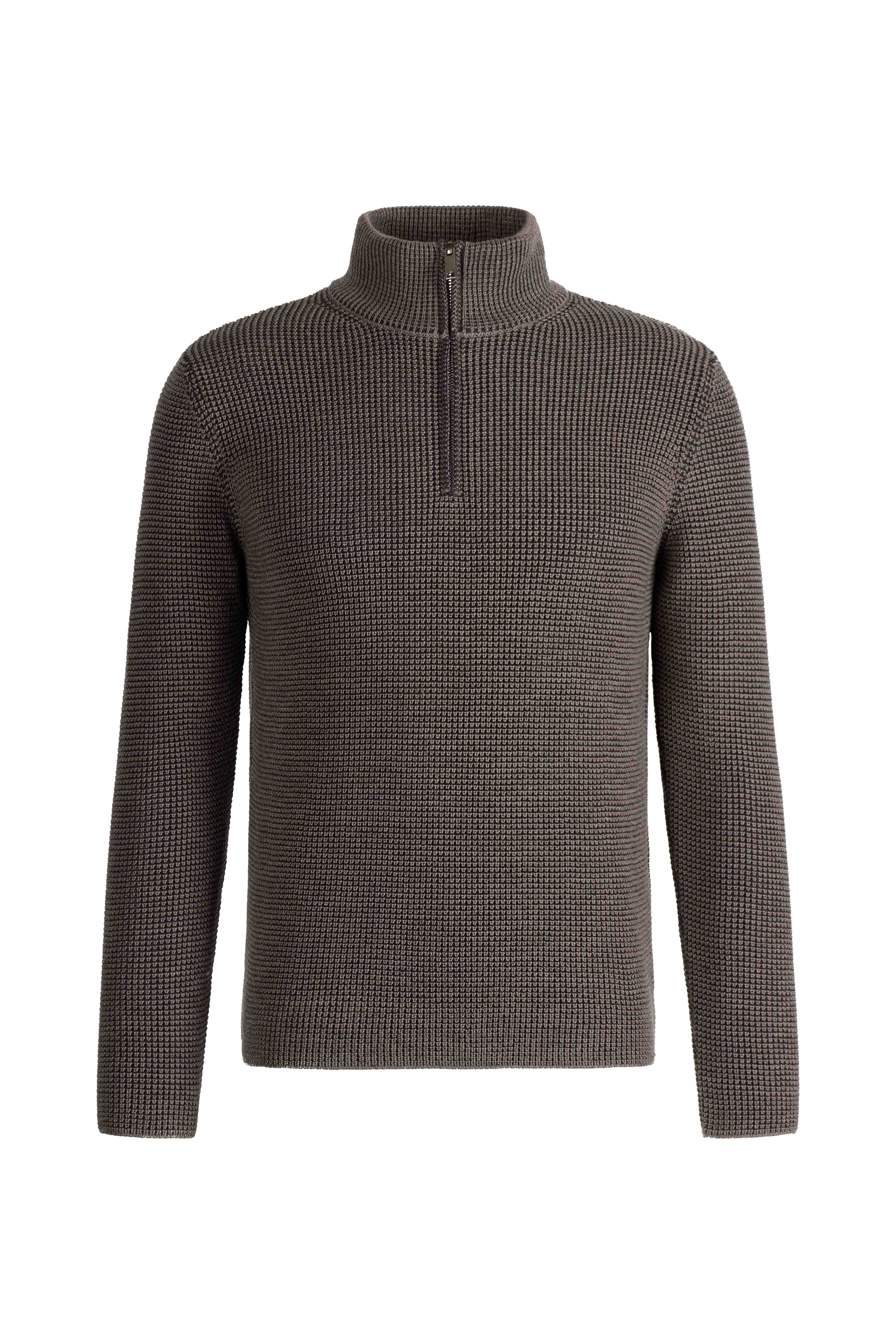 Zipptroyer aus 10.000 Meter feinster Merinowolle, regular fit