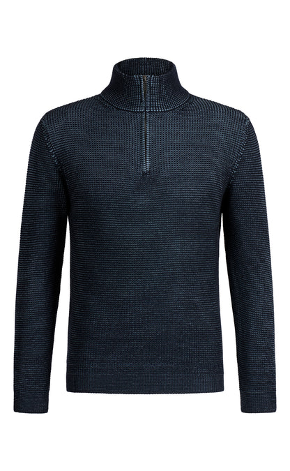 Zipptroyer aus 10.000 Meter feinster Merinowolle, regular fit