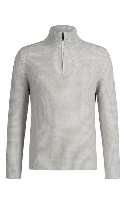 Zipptroyer aus 10.000 Meter feinster Merinowolle, regular fit