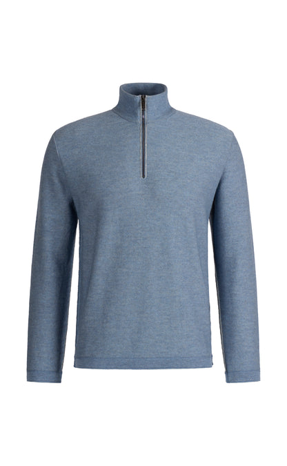 Leichter Doubleface-Zipptroyer: außen Merino-, innen Baumwolle, relxed fit