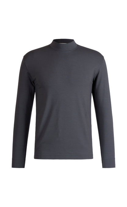Stehkragen Shirt, langarm, Viskose stretch