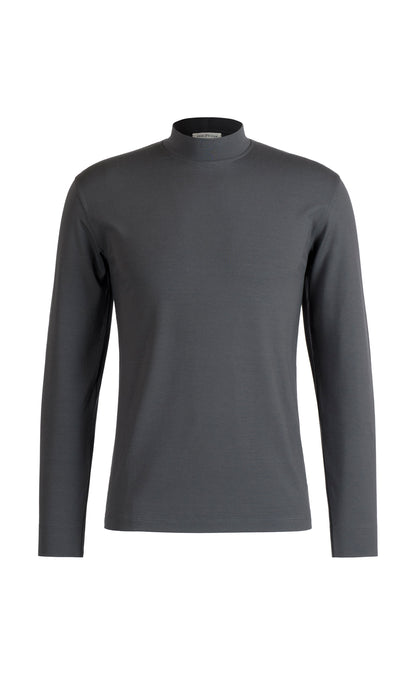 Stehkragen Shirt, langarm, Viskose stretch