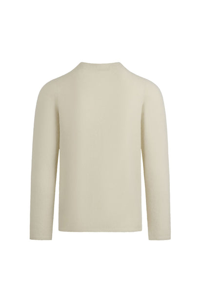 Pullover mit  Stehkragen aus leichtem, elastischem Merino-Bouclégarn, regular fit