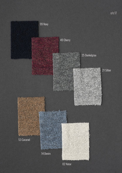 Pullover mit  Stehkragen aus leichtem, elastischem Merino-Bouclégarn, regular fit