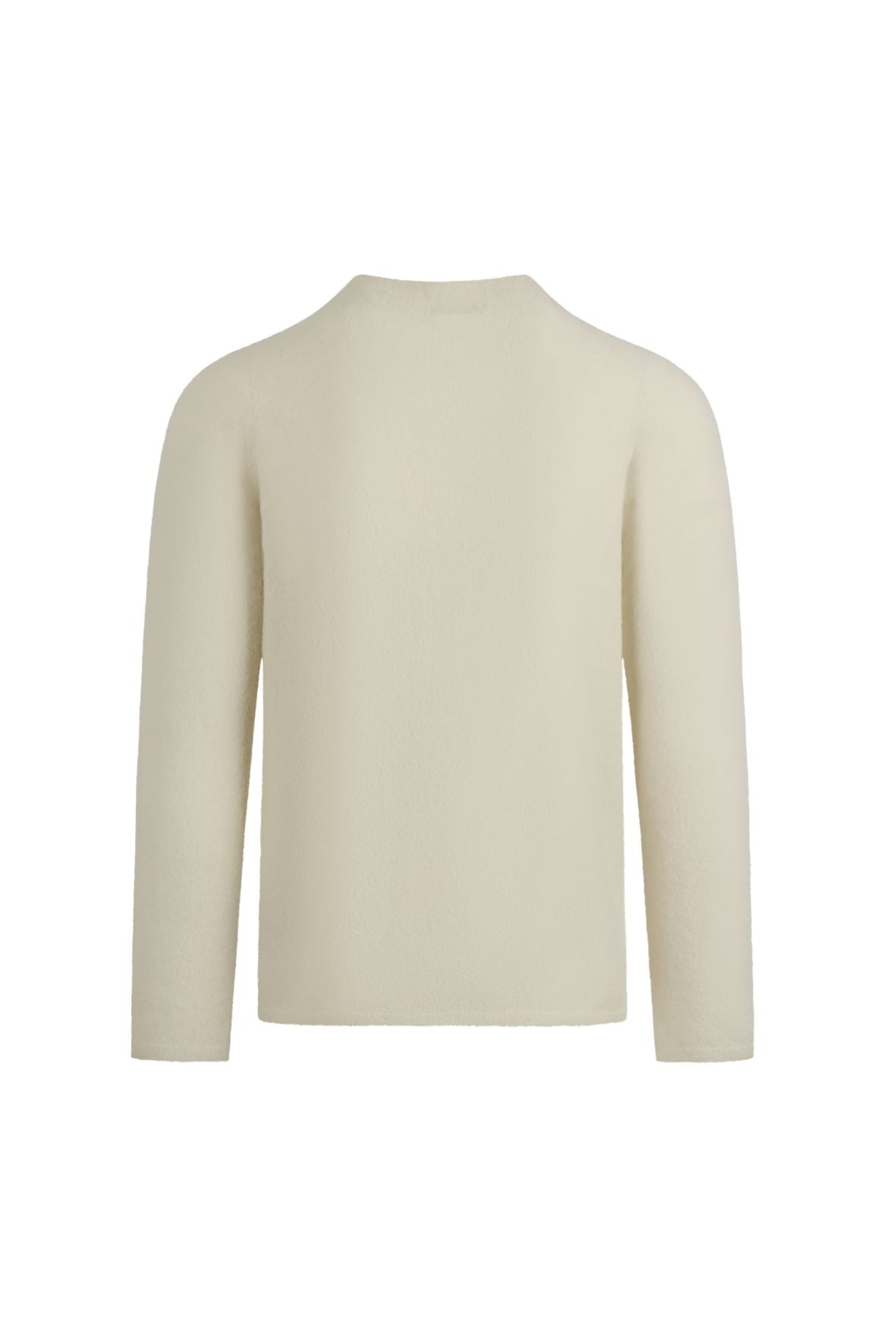 Pullover mit  Stehkragen aus leichtem, elastischem Merino-Bouclégarn, regular fit