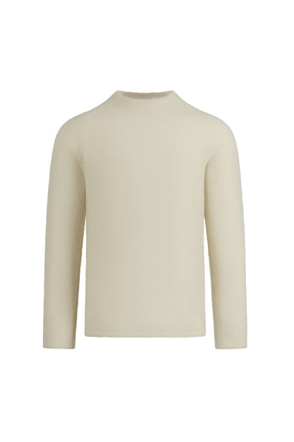 Pullover mit  Stehkragen aus leichtem, elastischem Merino-Bouclégarn, regular fit