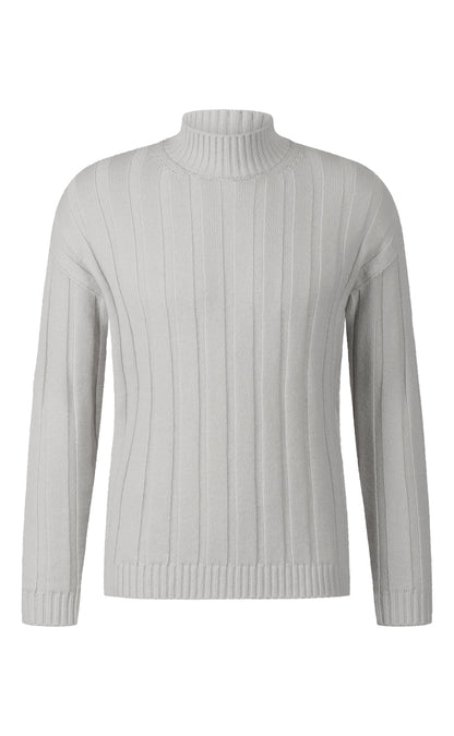 Edler Stehkragen-Pullover aus weichem, langlebigem Kaschmirmix, modern fit