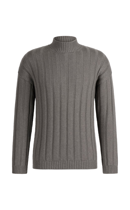 Edler Stehkragen-Pullover aus weichem, langlebigem Kaschmirmix, modern fit